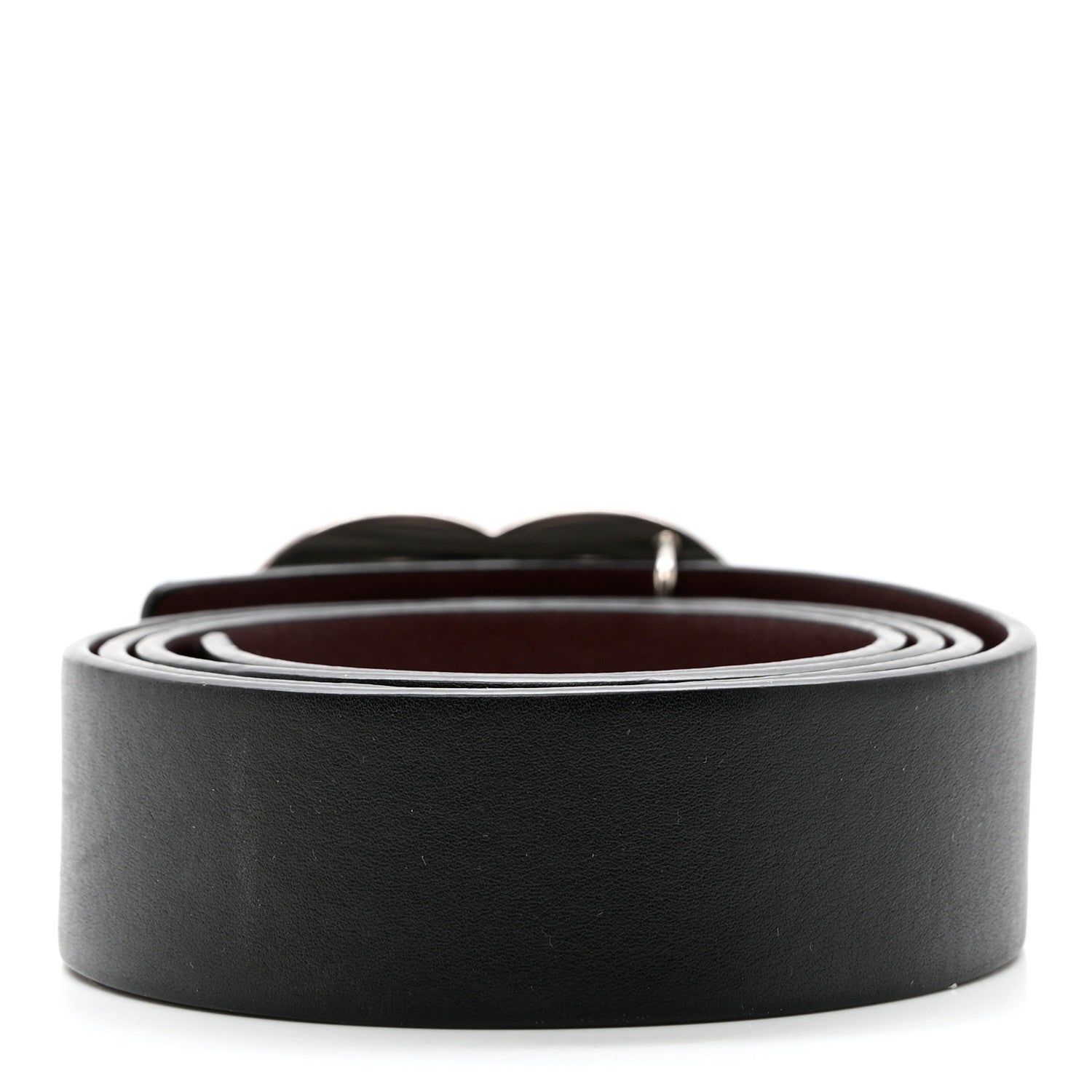Chanel Calfskin CC Reversible Belt 85 34 Black Burgundy 2 of 6