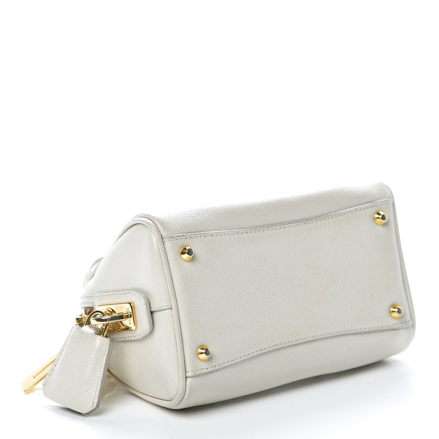 Prada Saffiano Lux Mini Top Handle Crossbody Talco 4 of 18