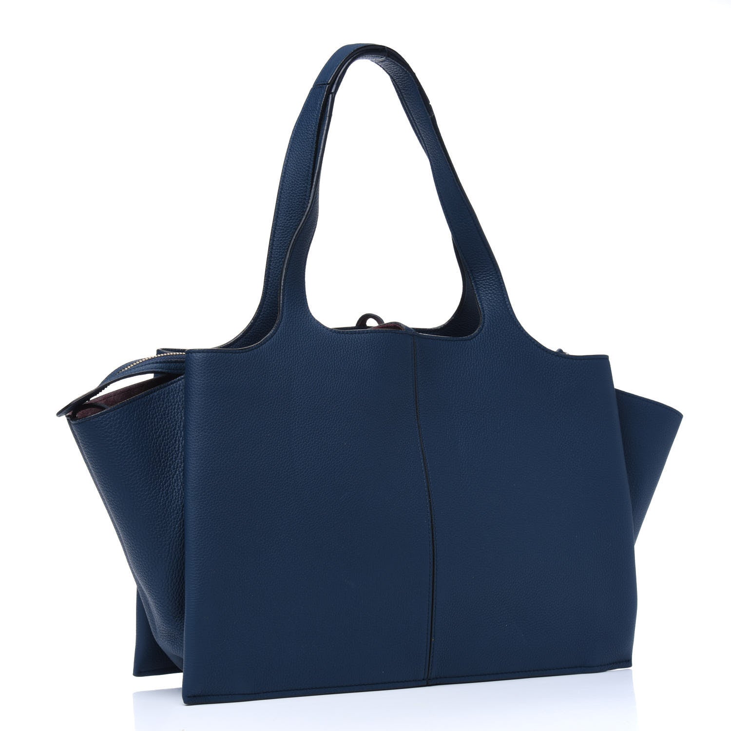Celine Baby Grained Calfskin Medium Tri-Fold Bag Steel Blue 3 of 21