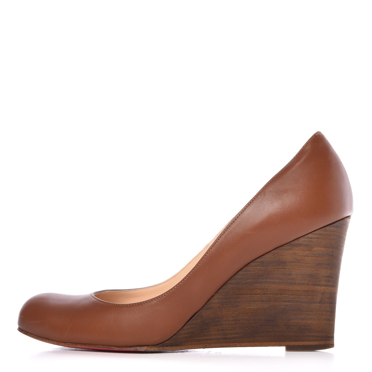 Christian Louboutin Calfskin Ron Ron Zeppa 85 Wedges 40.5 Cognac 1 of 11