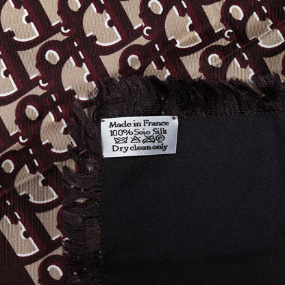 Christian Dior Silk Monogram Scarf Brown 3 of 4