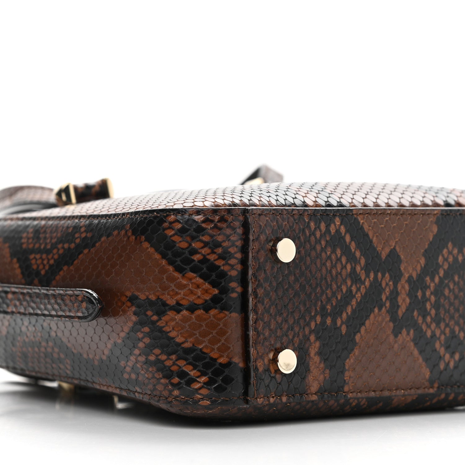 Jimmy Choo Calfskin Snake Printed Mini JC Tote Cuoio 8 of 10