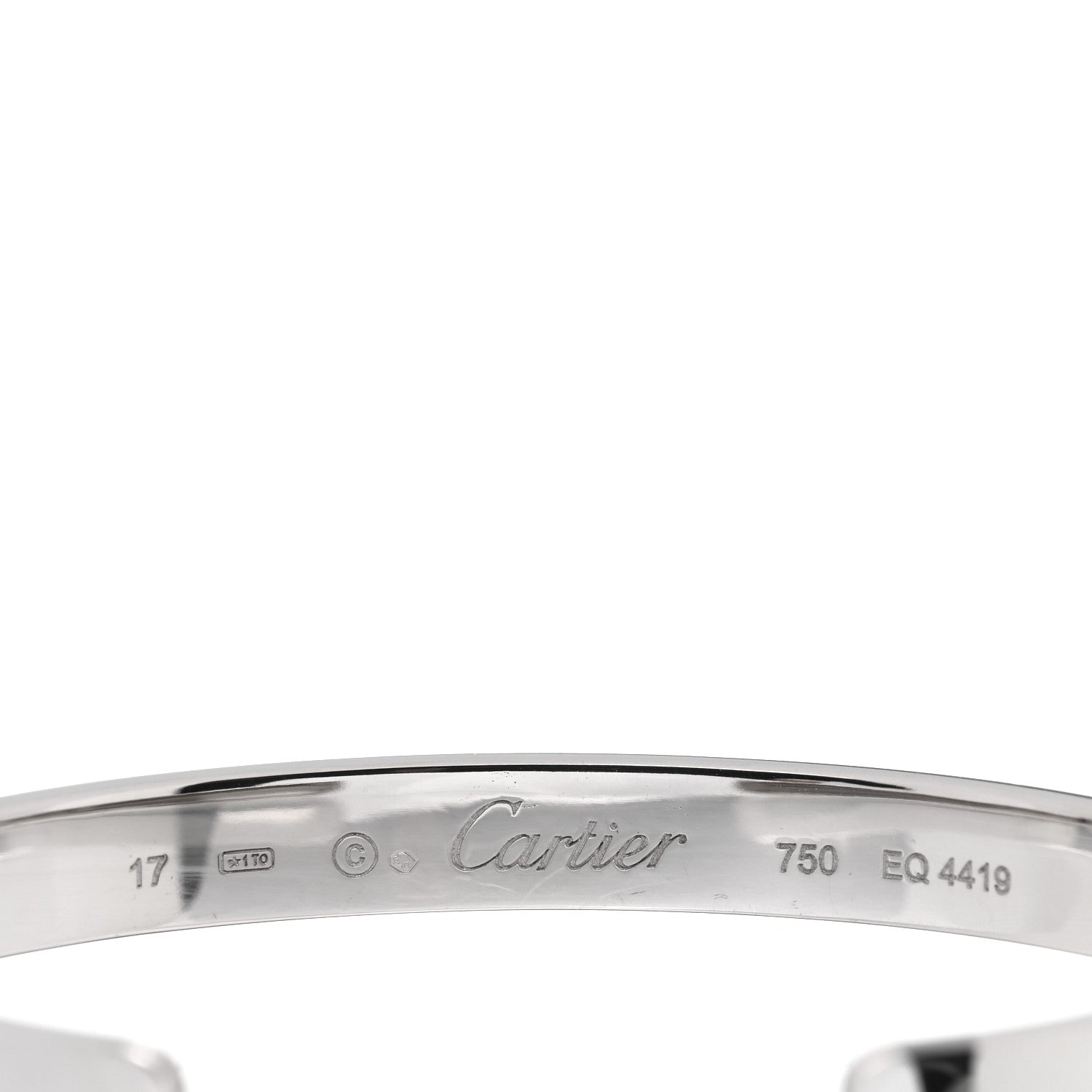 Cartier 18K White Gold LOVE Cuff Bracelet 17 3 of 3
