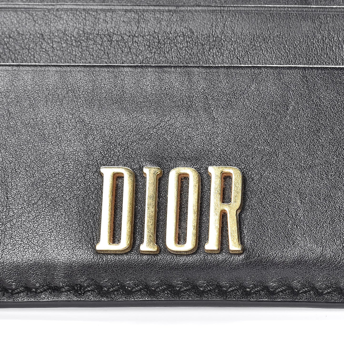 Calfskin D-Fence Card Holder Black