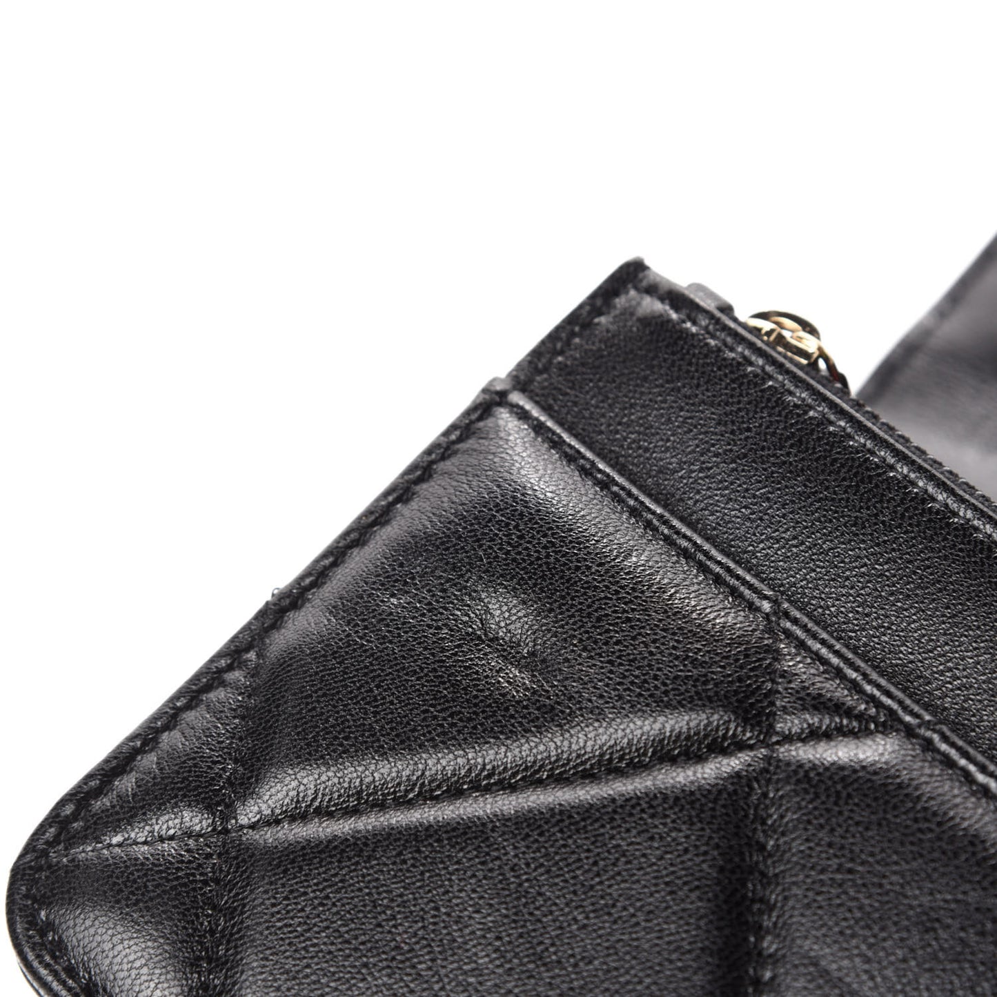 Goatskin Quilted Chanel 19 Wallet On Chain WOC Black