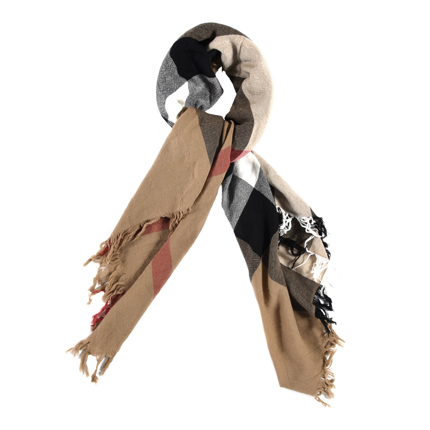 Wool Giant Check Scarf Trench