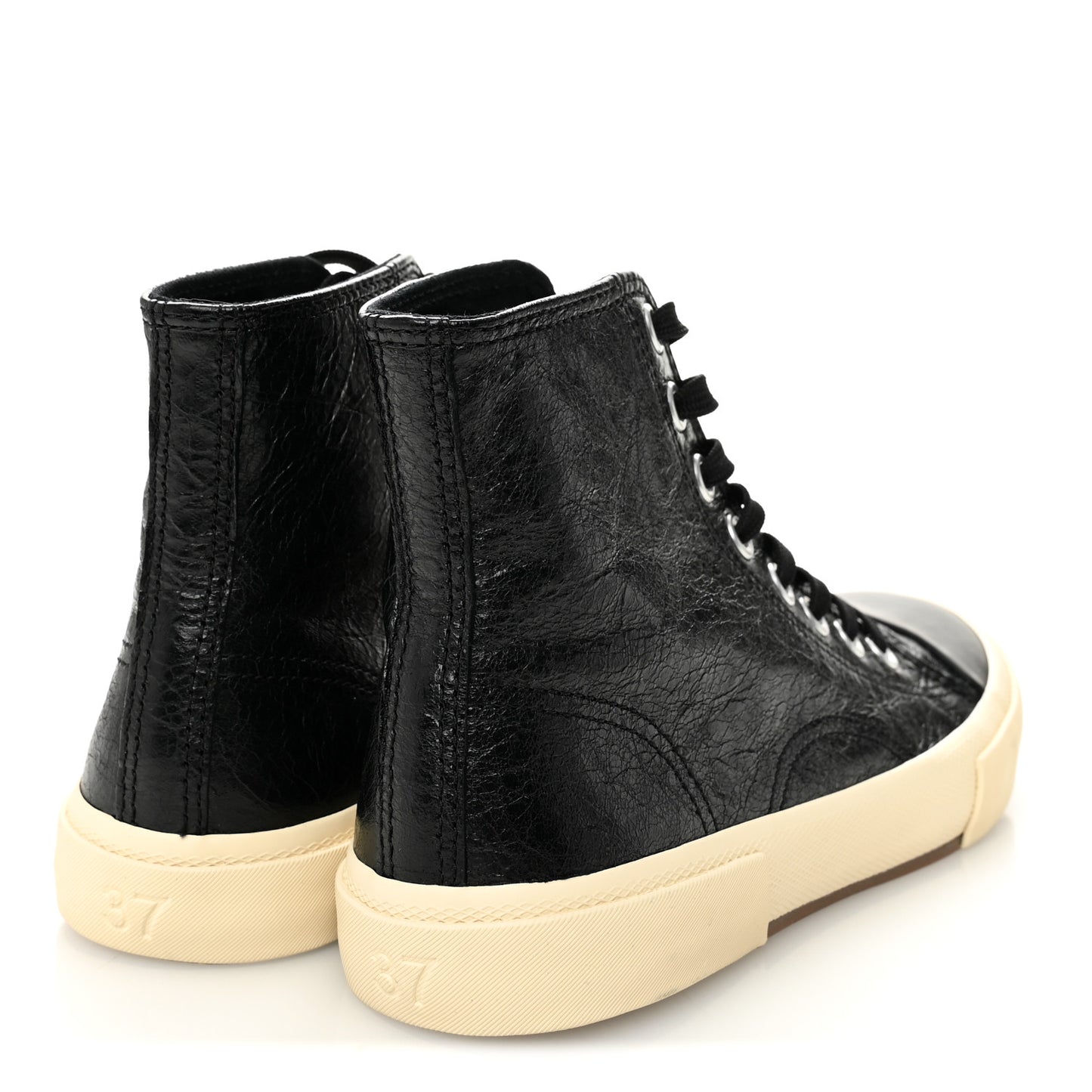 Agneau Arena Womens Paris High Top Sneakers 37 Black