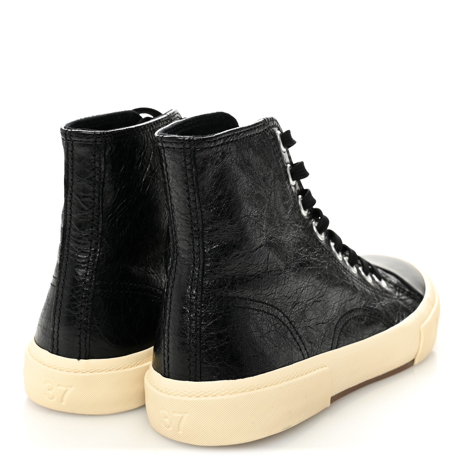 Balenciaga Agneau Arena Womens Paris High Top Sneakers 37 Black 4 of 8
