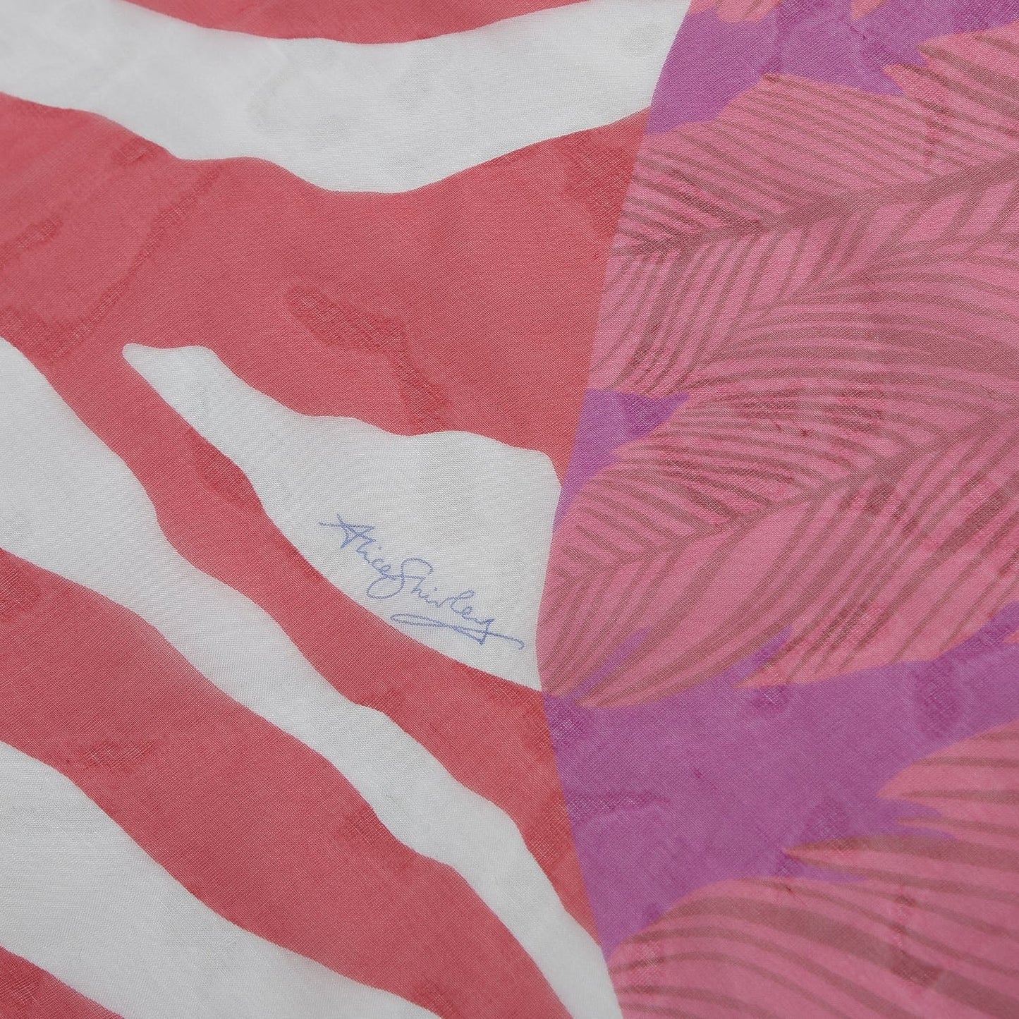 Silk Mousseline Zebra Pegasus Shawl 140 Fuchsia Prune Rouge