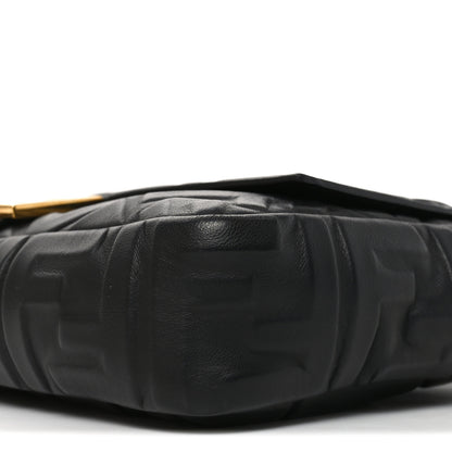 Fendi Nappa FF 1974 Embossed Baguette Black 10 of 11