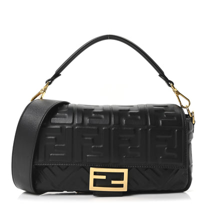 Fendi Nappa FF 1974 Embossed Baguette Black 1 of 10