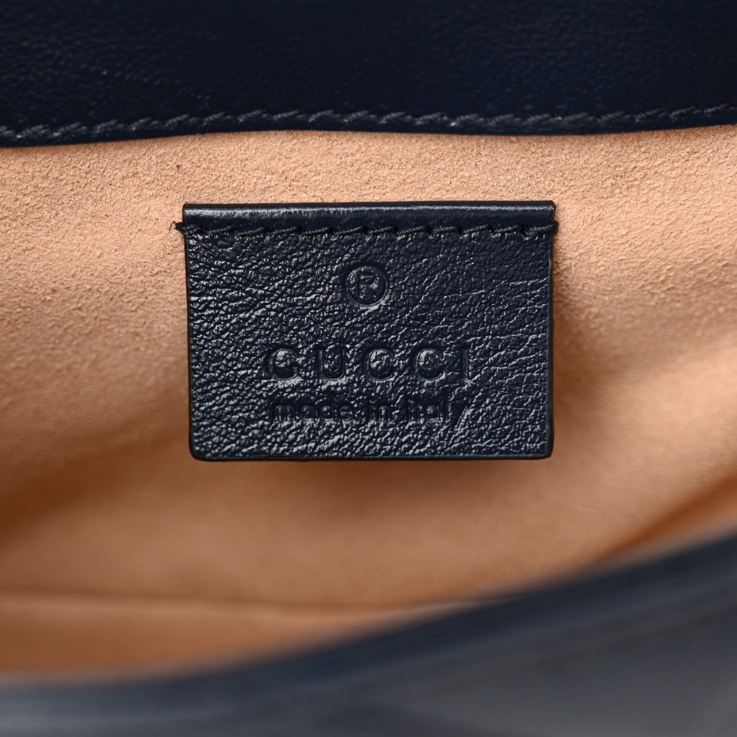 Gucci Vintage Effect Calfskin Matelasse Diagonal Super Mini Torchon GG Marmont Shoulder Bag Blue Agata Mystic White 6 of 12