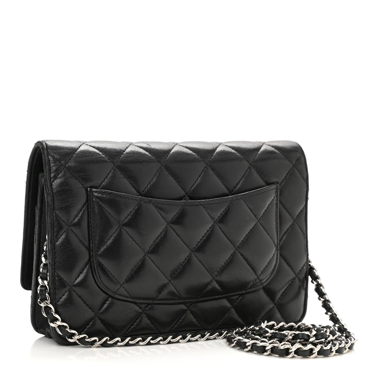 Chanel Lambskin Quilted Wallet On Chain WOC Black 3 of 11
