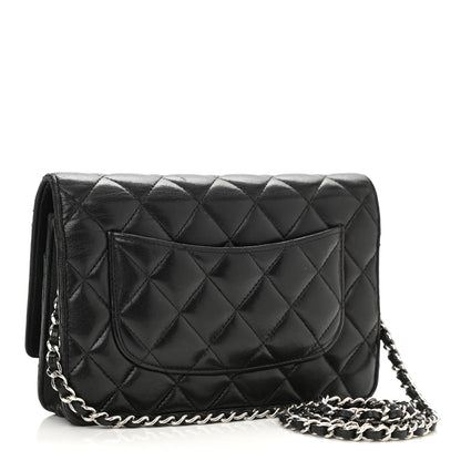 Chanel Lambskin Quilted Wallet On Chain WOC Black 3 of 11