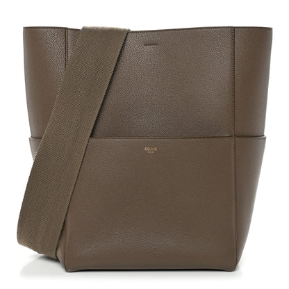 Celine Soft Grained Calfskin Sangle Bucket Bag Taupe 1 of 14