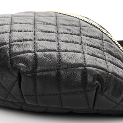Chanel Calfskin Quilted Banane Waist Bag Fanny Pack Black 10 of 12
