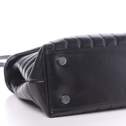 Saint Laurent Calfskin Y Quilted Monogram Medium Loulou Satchel Black 8 of 9