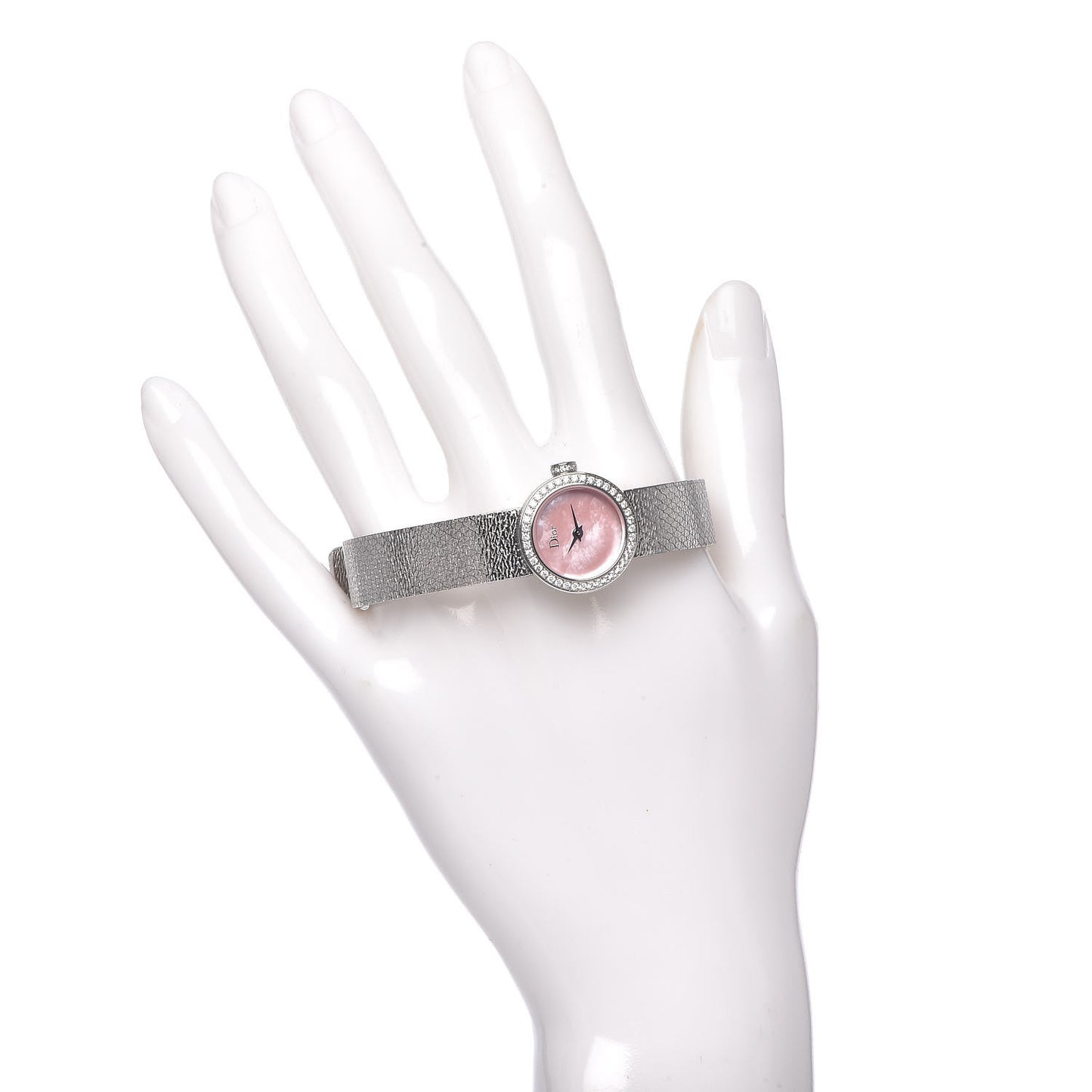 Stainless Steel Diamond Bezel Pink Mother of Pearl 19mm La D De Dior Quartz Watch