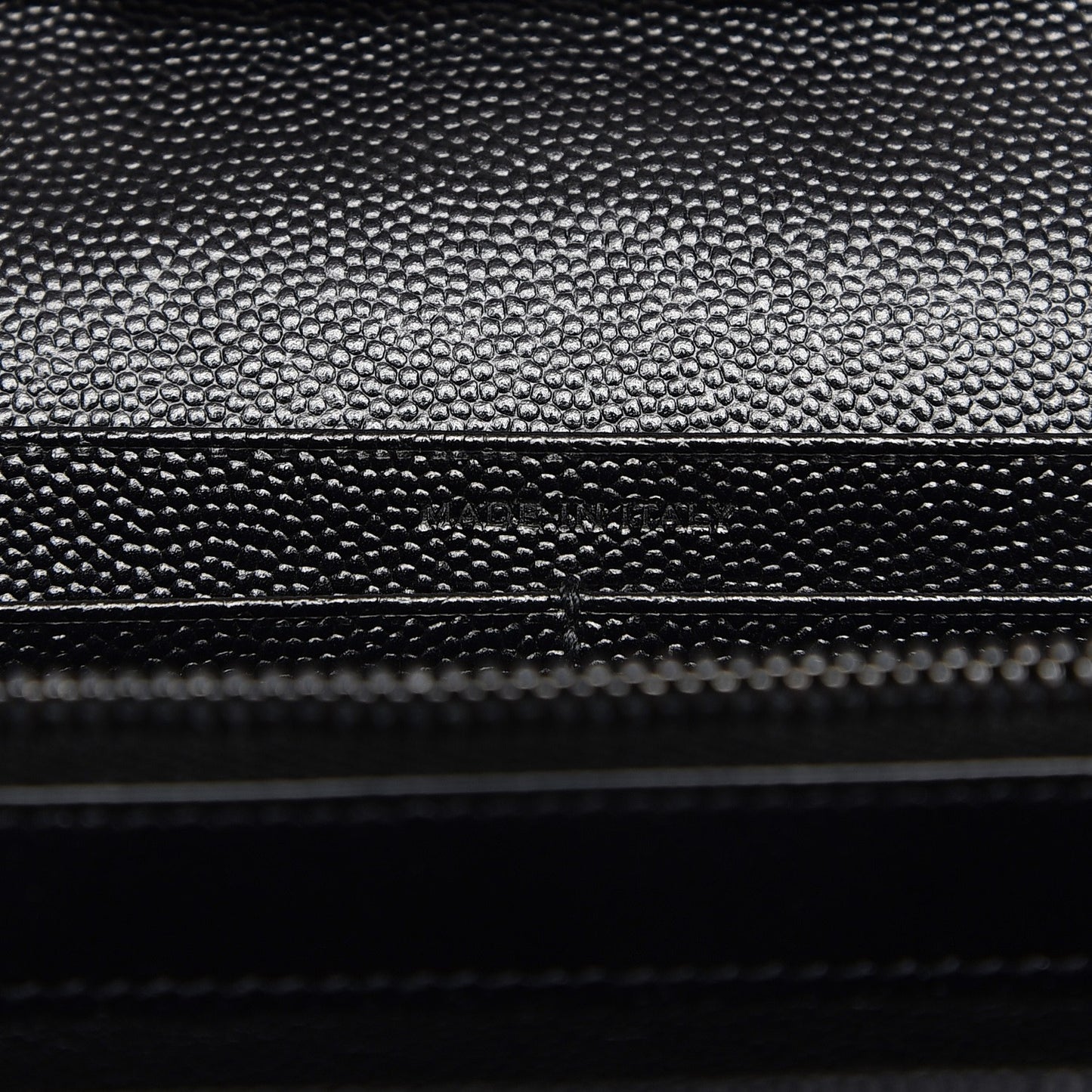 Grain De Poudre Matelasse Chevron Monogram Chain Wallet Black