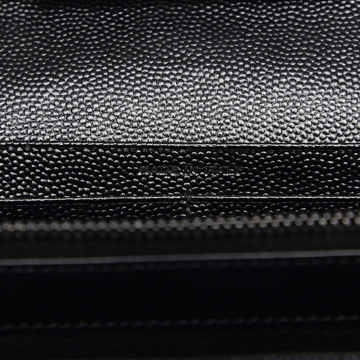 Saint Laurent Grain De Poudre Matelasse Chevron Monogram Chain Wallet Black 7 of 7