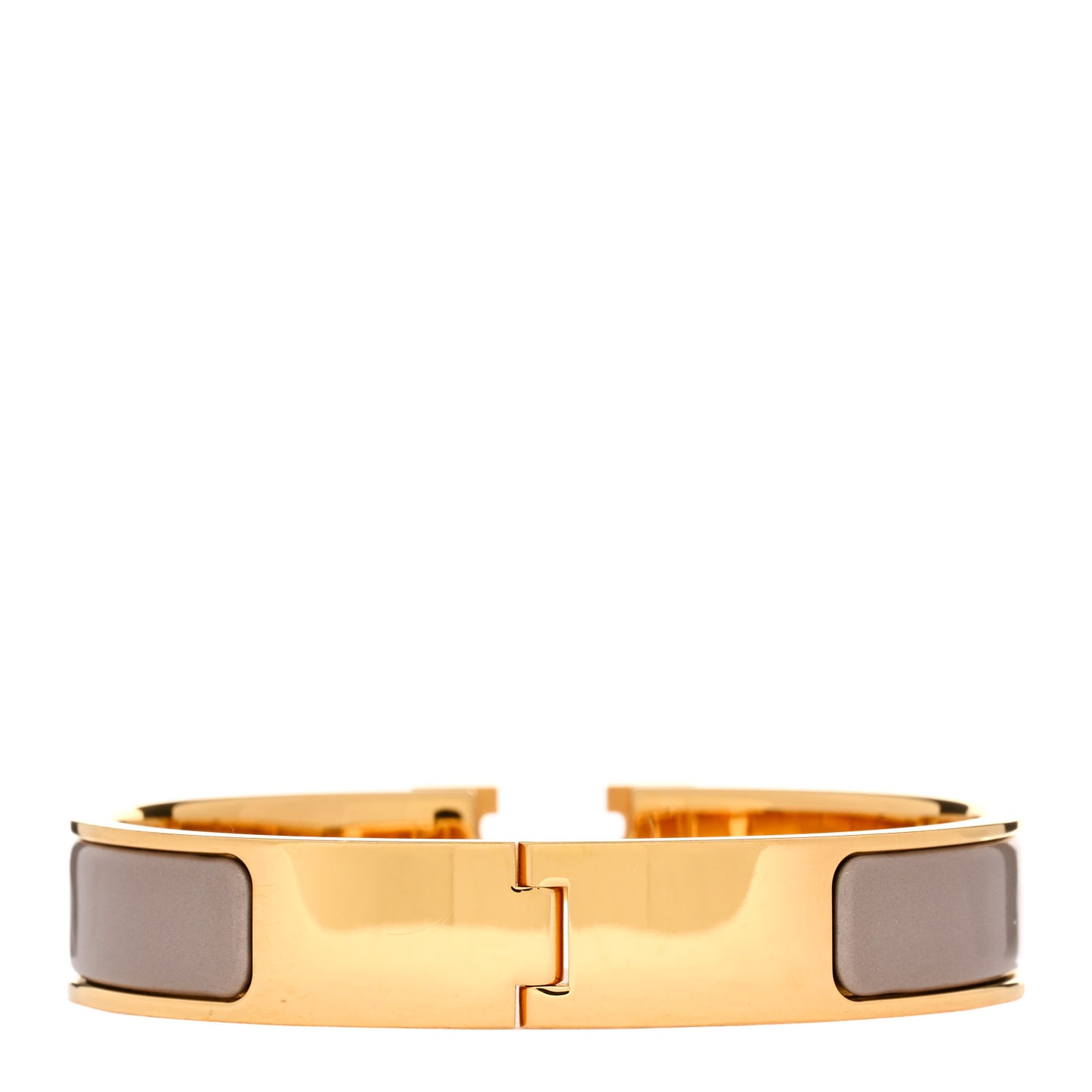 Enamel Narrow Clic Clac H Bracelet PM Marron Glace