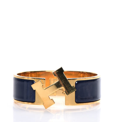 Hermes Enamel Wide Clic Clac H Bracelet GM Indigo 5 of 7