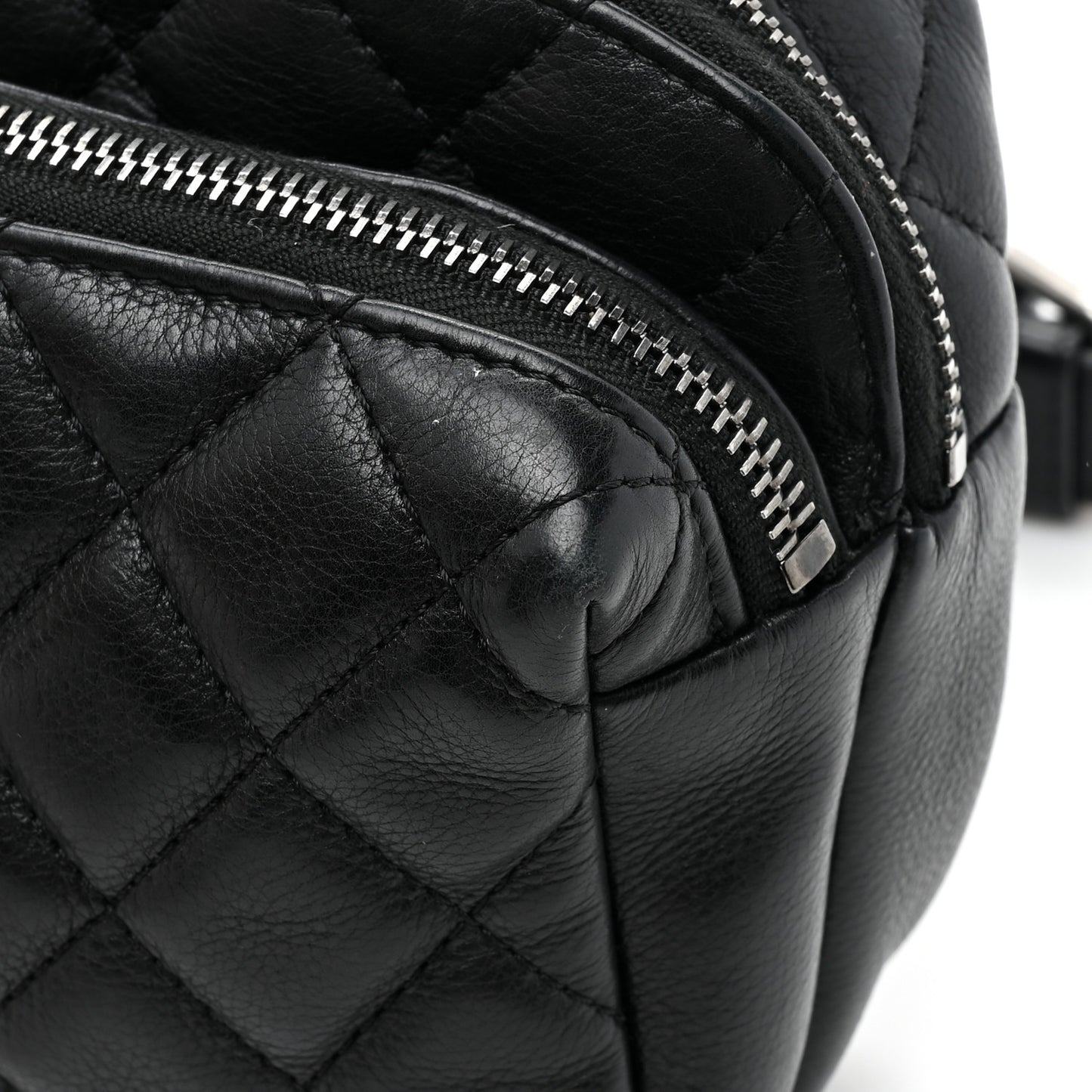 Calfskin Quilted Waist Bag Black