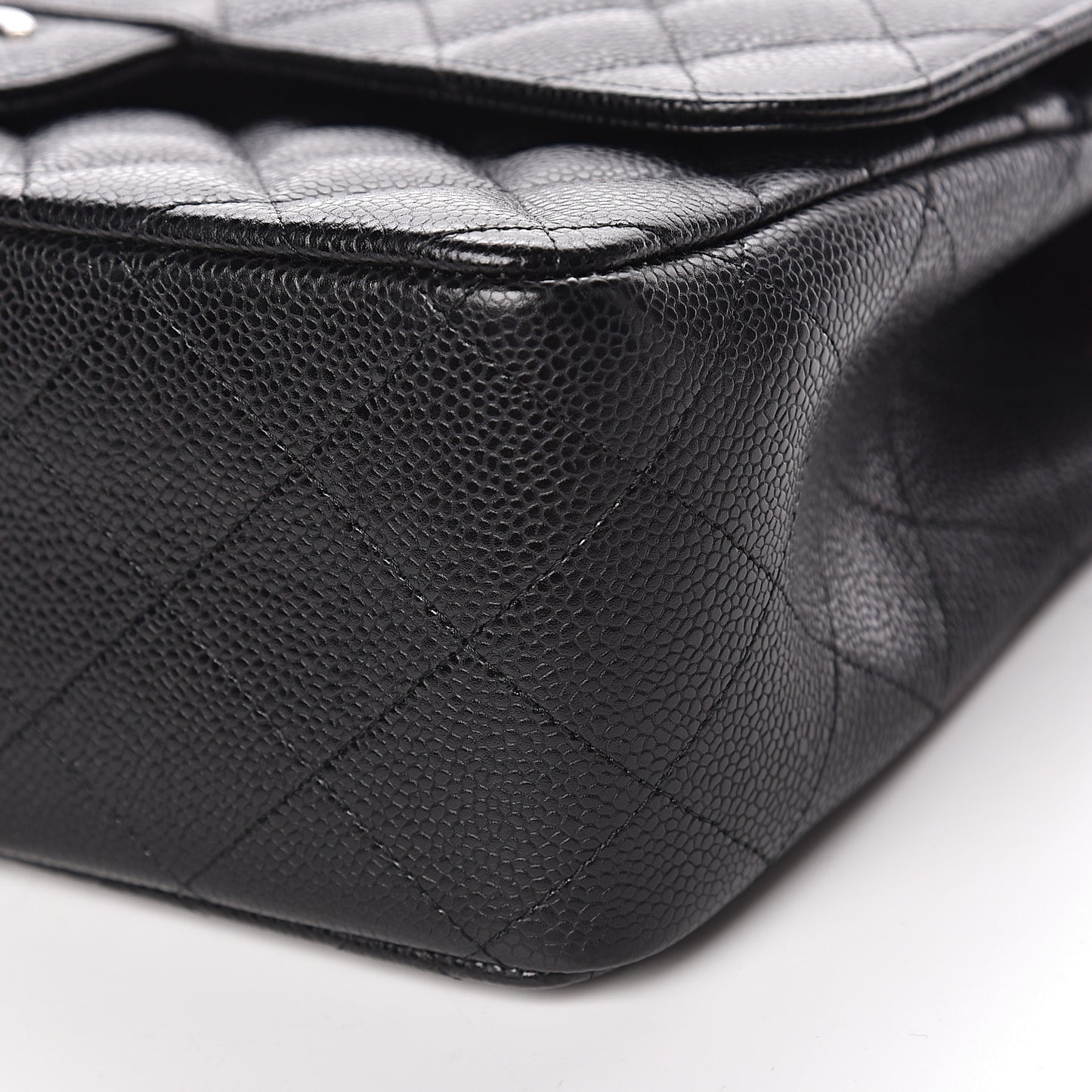 Caviar Quilted Jumbo Double Flap Black