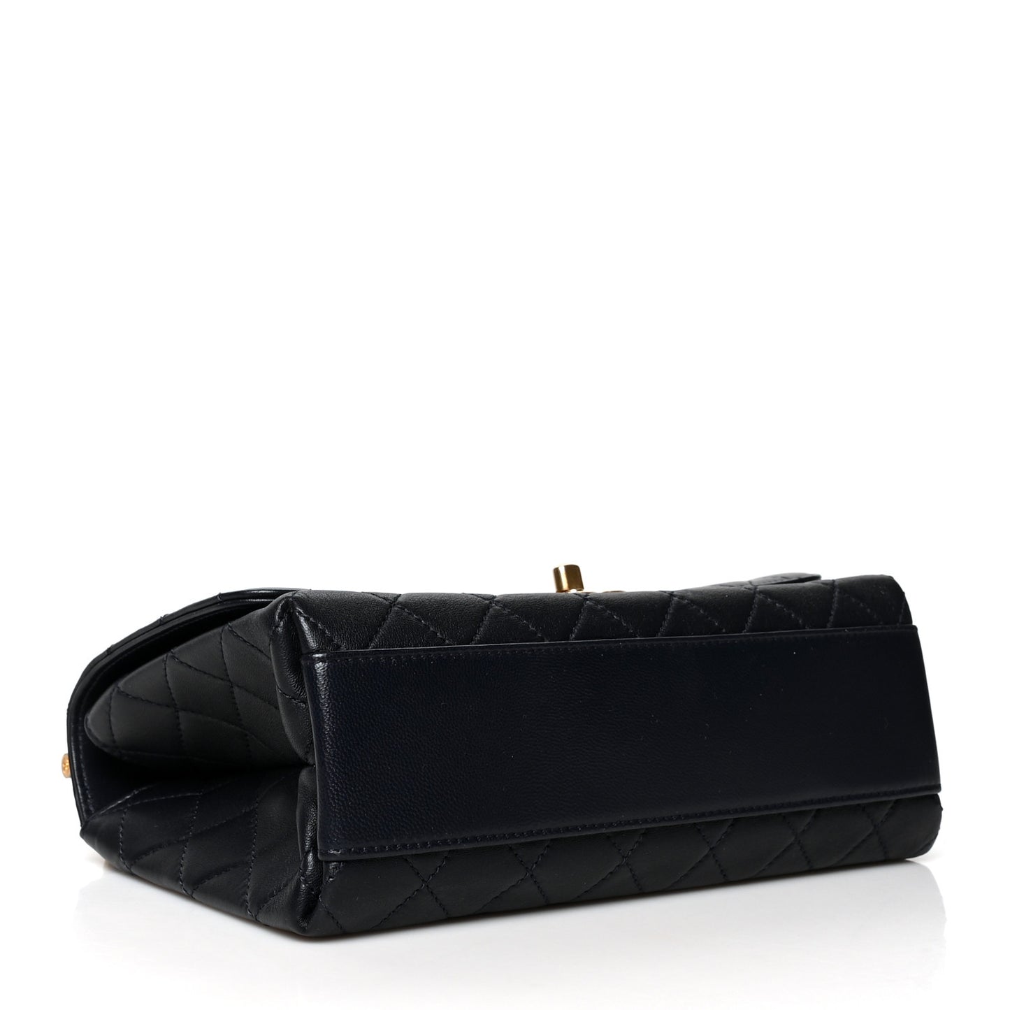 Lambskin Quilted La Parisienne Top Handle Flap Dark Blue