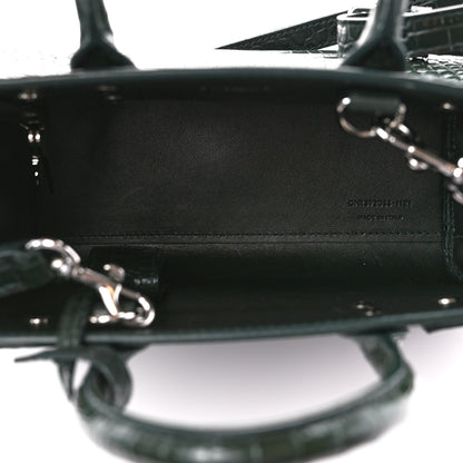 Saint Laurent Calfskin Crocodile Embossed Nano Sac De Jour Dark Green 5 of 12