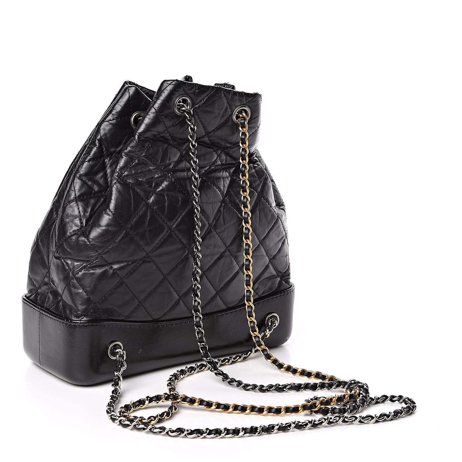 Chanel Aged Calfskin Quilted Gabrielle Backpack Black 3 of 10