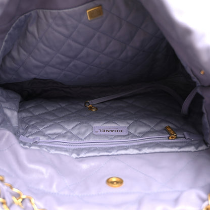Chanel Shiny Caviar Quilted Monochrome Small Chanel 22 Light Purple 5 of 10