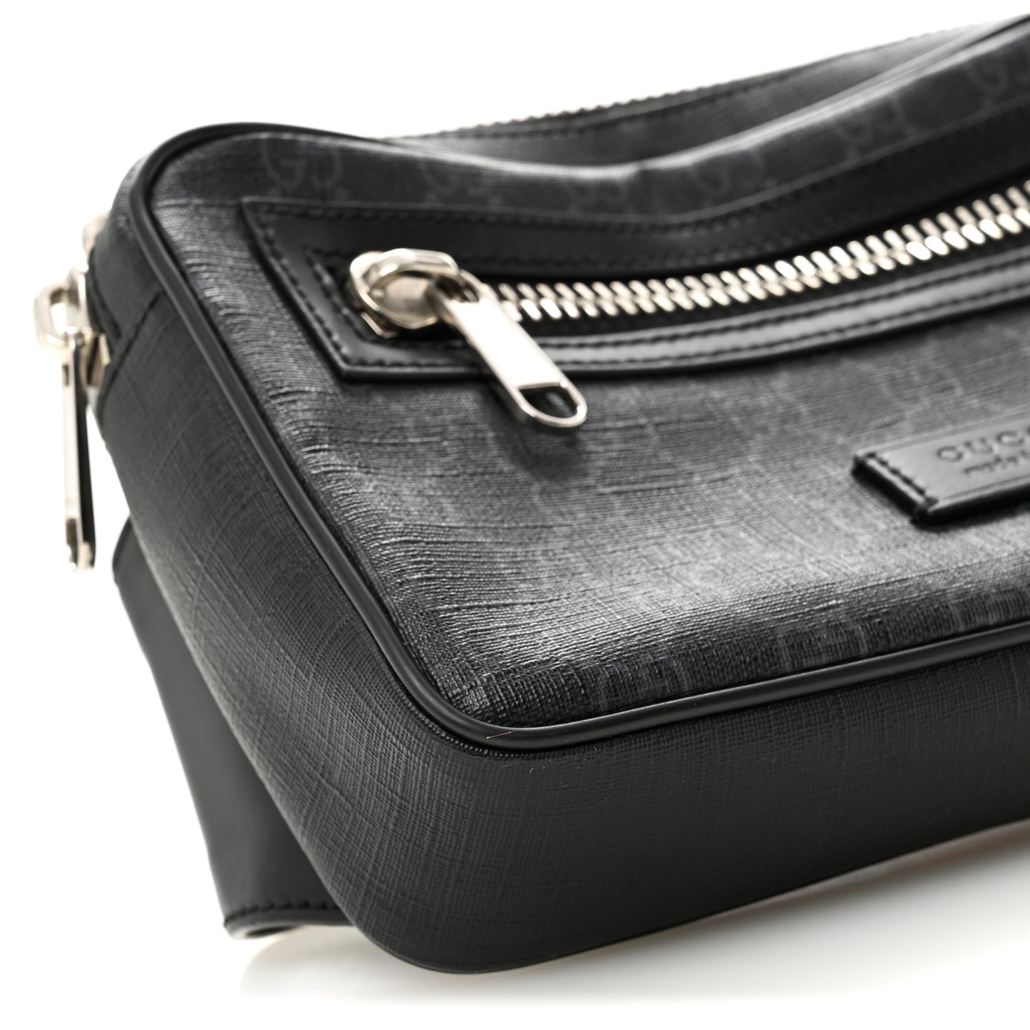 Soft GG Supreme Monogram Web Belt Bag Black Grey