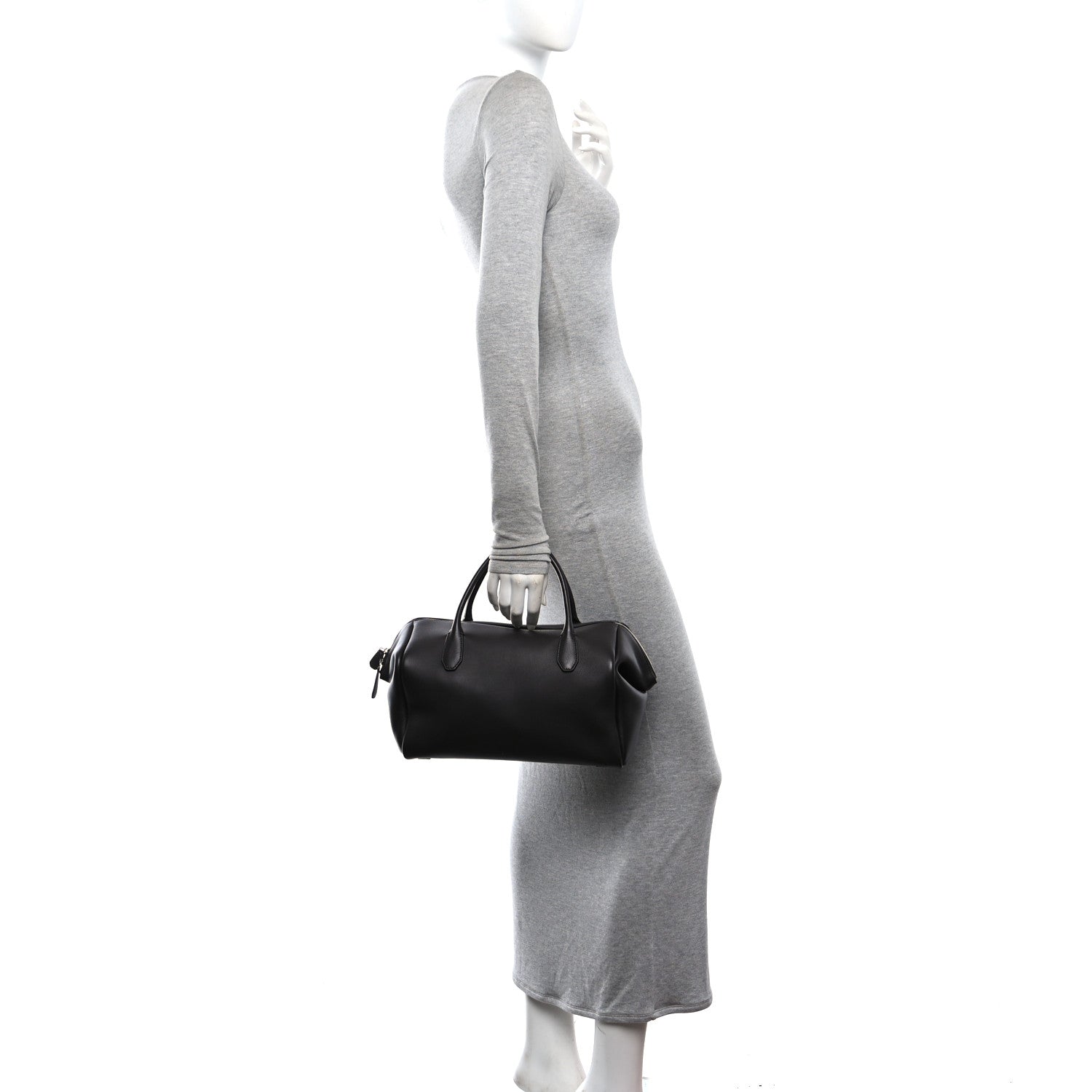 The Row Grained Calfskin Faye Bowling Bag Dark Brown 2 of 9