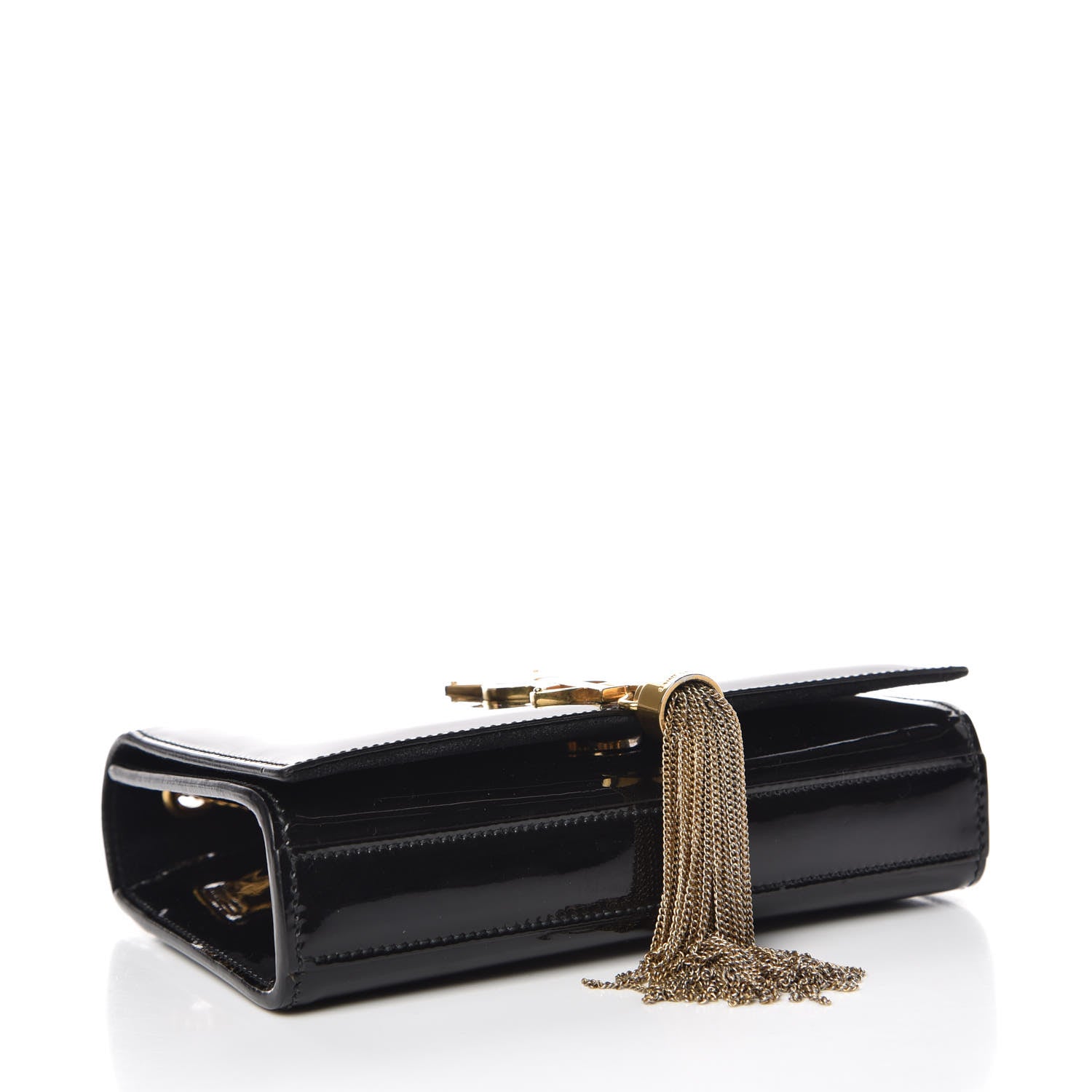 Saint Laurent Patent Small Classic Monogram Kate Tassel Satchel Black 4 of 15