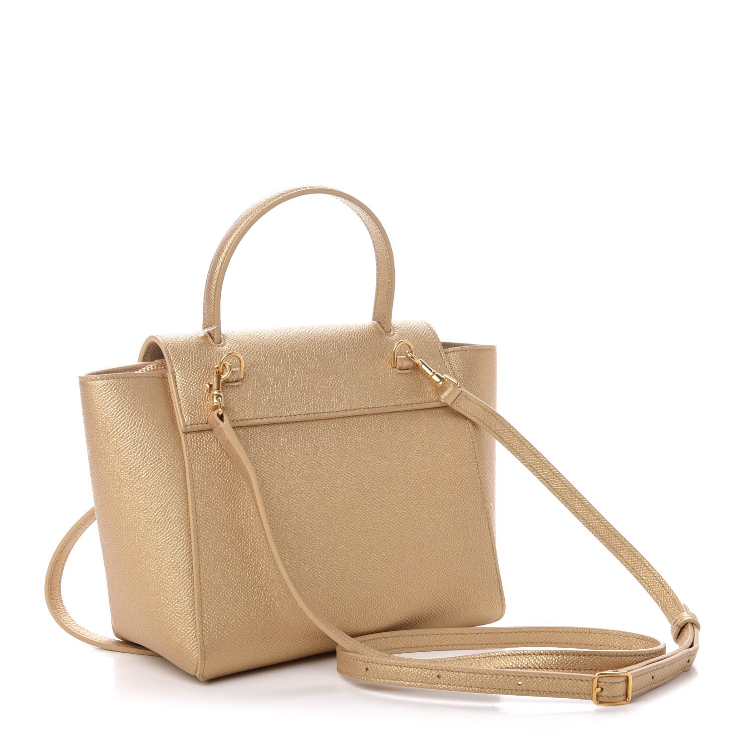 Celine Laminated Calfskin Nano Belt Bag Gold 4 of 10