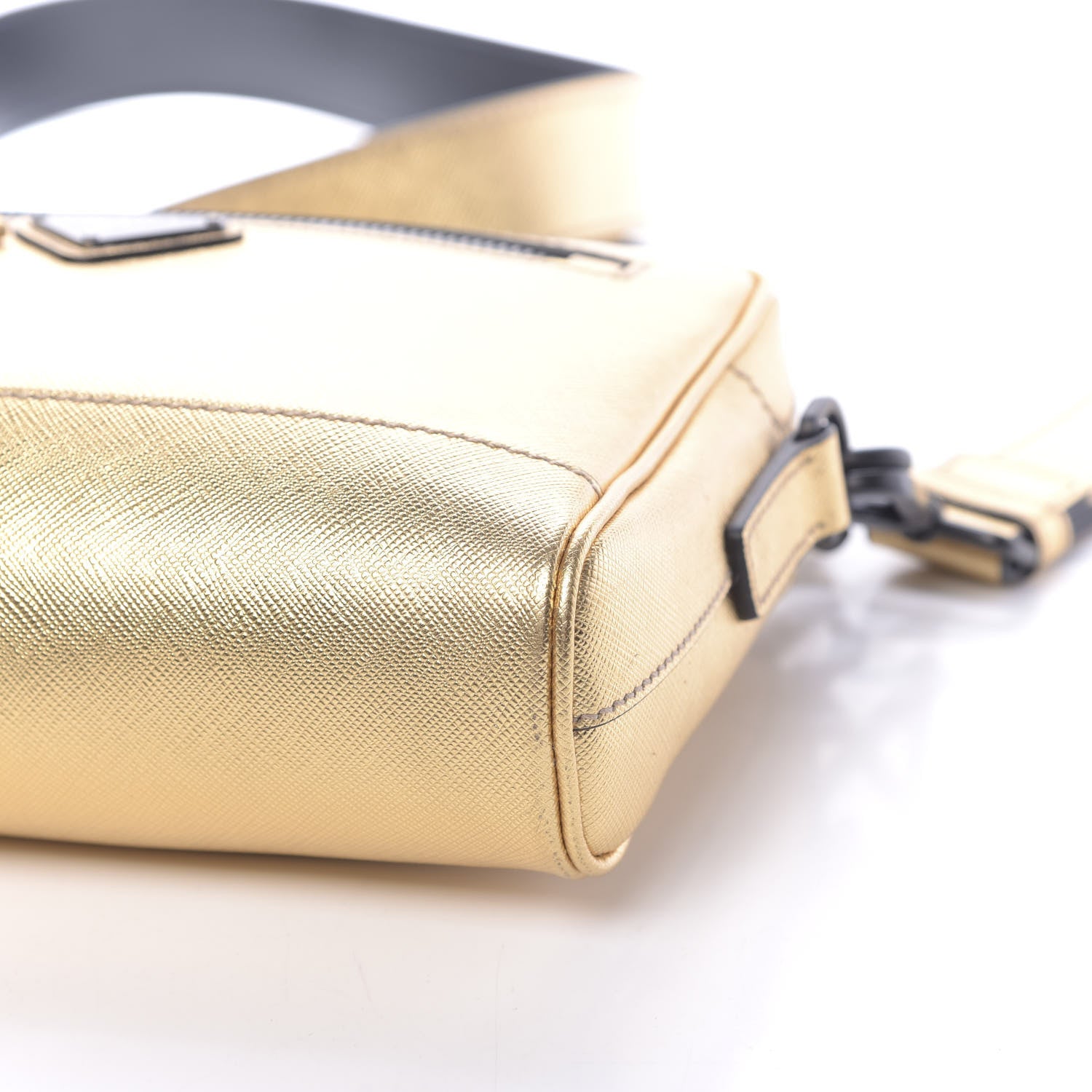 Prada Metallic Saffiano Wristlet Crossbody Platino 10 of 10