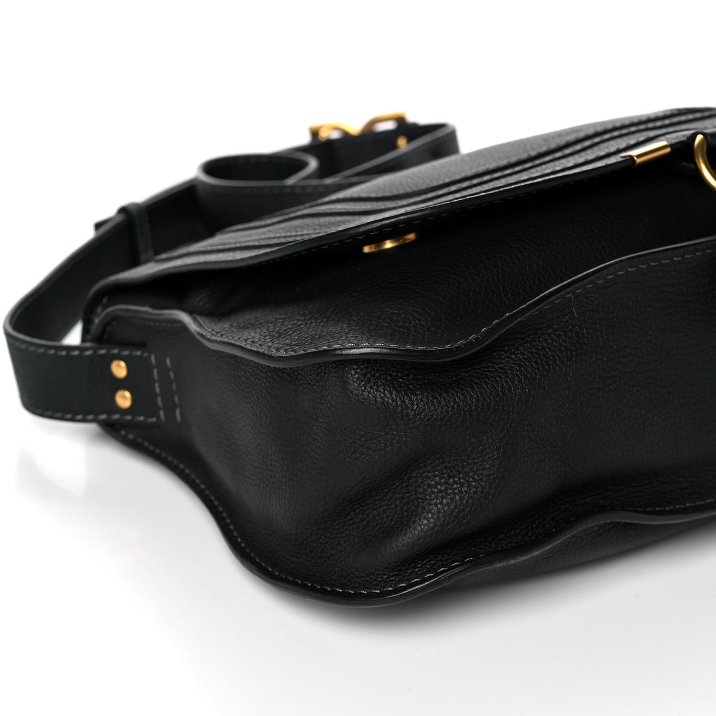 Calfskin Medium Marcie Top Handle Bag Black