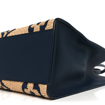Louis Vuitton Raffia Calfskin Monogram Giant Onthego MM Blue 9 of 9