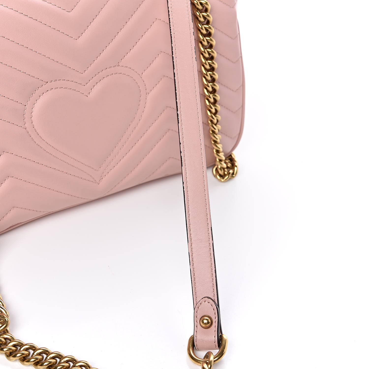 Gucci Calfskin Matelasse Small GG Marmont Shoulder Bag Perfect Pink 11 of 15