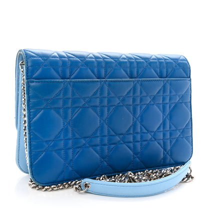 Christian Dior Lambskin Cannage Miss Dior Promenade Pouch Blue 3 of 12