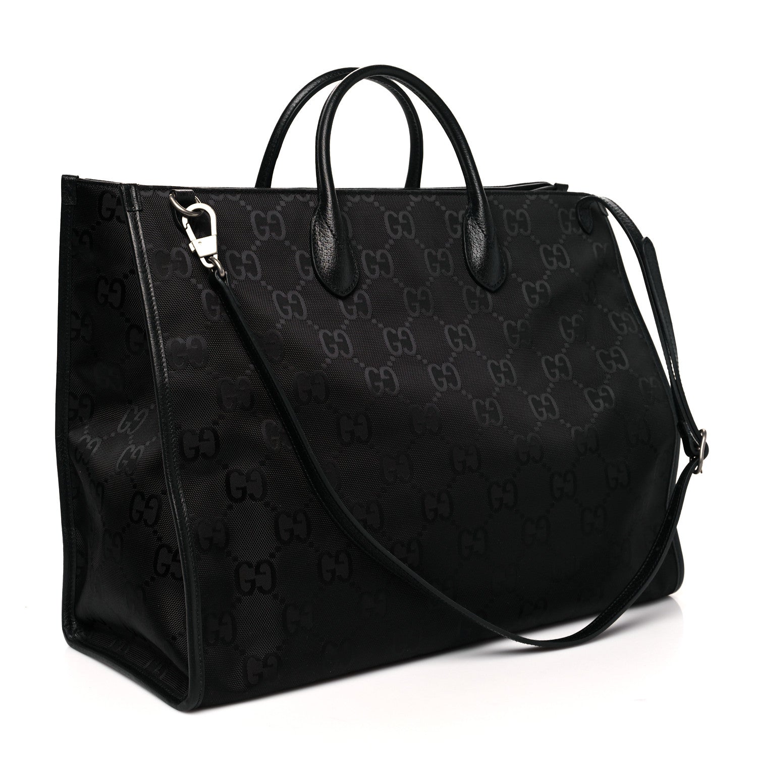 Gucci Econyl Nylon Monogram Large Off The Grid Tote Bag Black 3 of 9