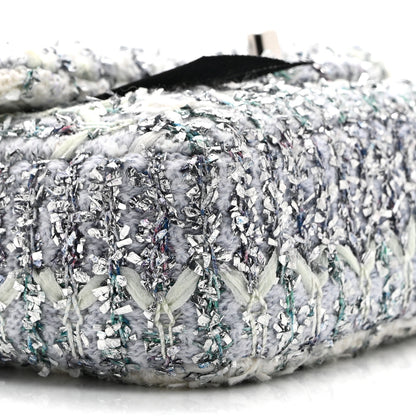 Chanel Glittered Tweed Quilted Mini Rectangular Flap Light Blue 9 of 10