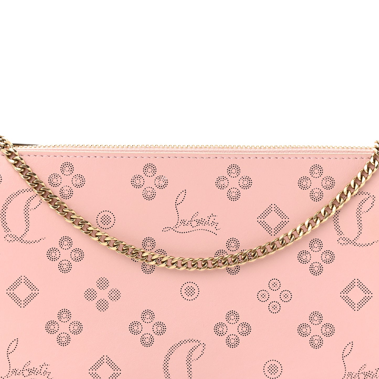 Calfskin Loubinthesky Perforated Shoulder Bag Pink