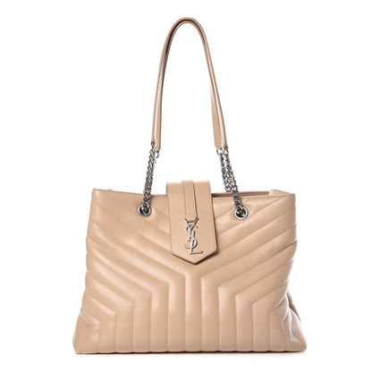 Saint Laurent Calfskin Y Quilted Monogram Large Loulou Shopper Nude Powder 1 of 14