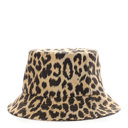 Christian Dior Oblique Leopard Reversible Mizza Bucket Hat 58 Beige 1 of 9