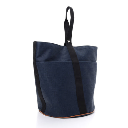 Hermes Cotton Canvas Sac De Plage GM Bleu Indigo 3 of 9