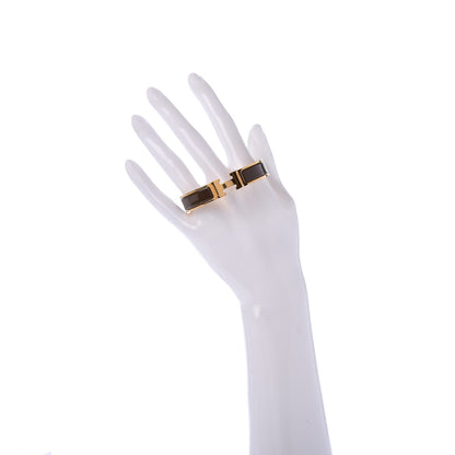 Hermes Enamel Narrow Clic Clac H Bracelet PM Cachou 2 of 6
