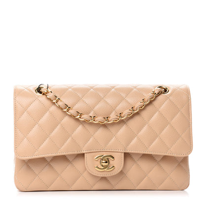 Chanel Caviar Quilted Medium Double Flap Beige 1 of 11