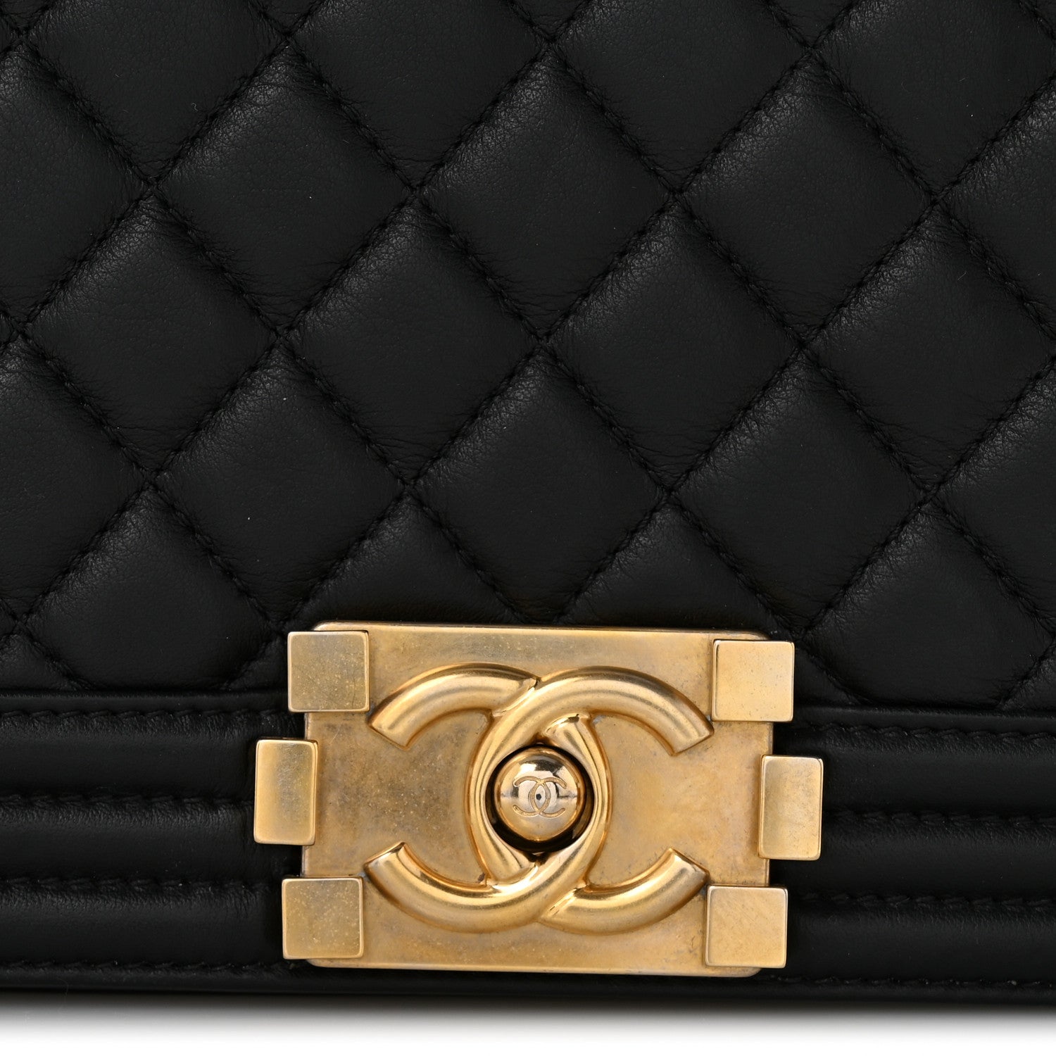 Chanel Lambskin Quilted Medium Boy Flap Black 12 of 13